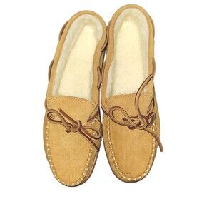 G.H. Bass Tan leather moccasin House Cabin Gorp shoes slippers Womens size 7M